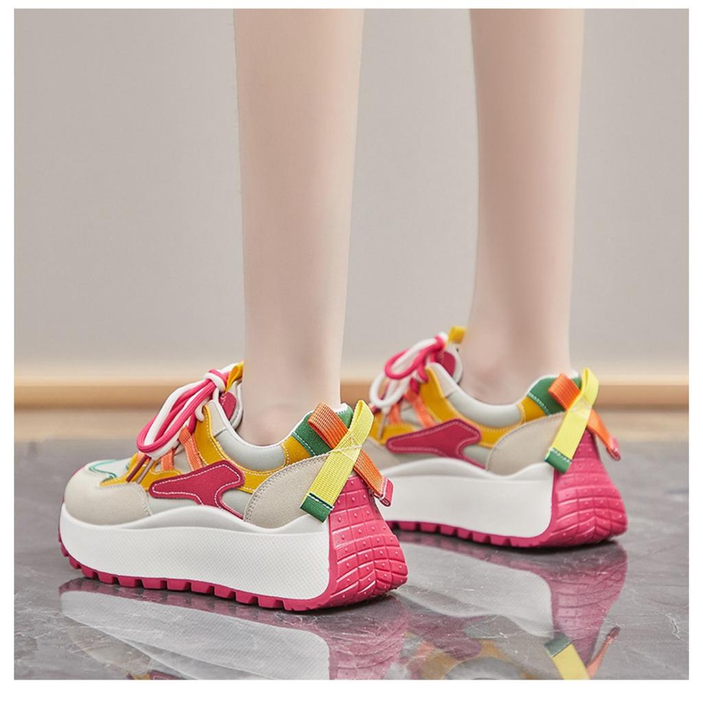 Běžecké sportovní boty s tlustou podrážkou zvyšující výšku, ležérní