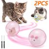 2 Pcs Interactive Cat Rolling Ball Toy Smart Obstacle Avoiding Steering Cat Toy Built In Plush Doll Drive Mechanism Pet Supplies