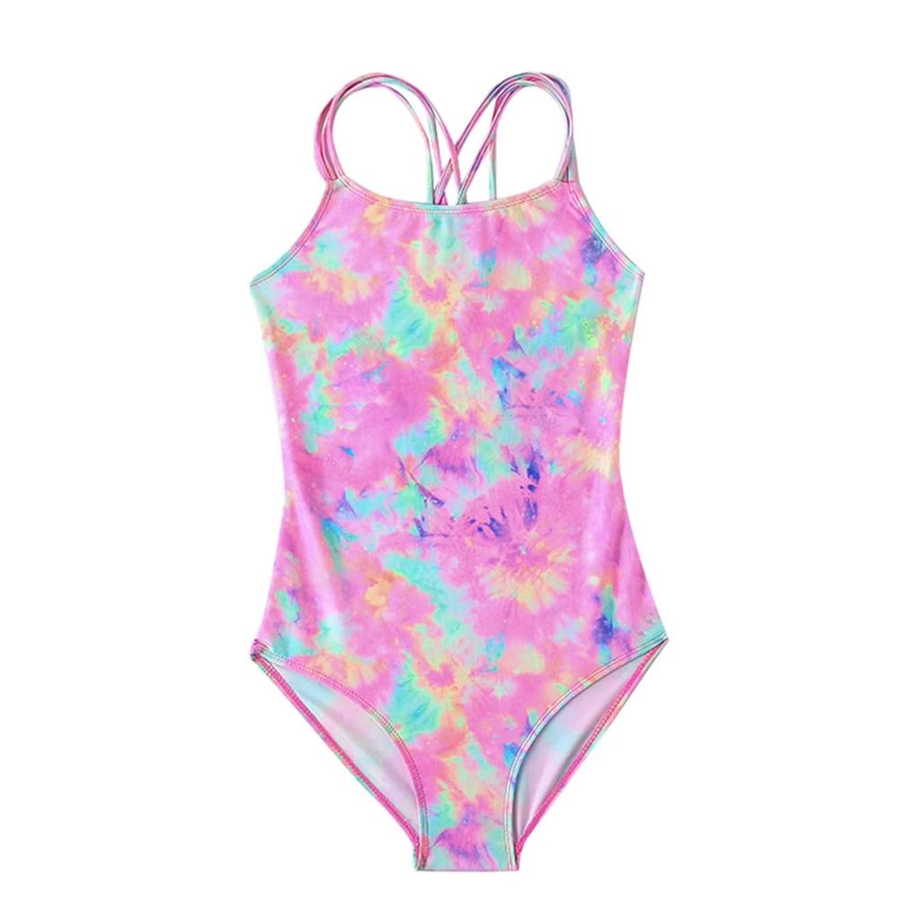 Fato de Banho de Peça Única Estampado para Meninas Moda Casual Para Crianças
