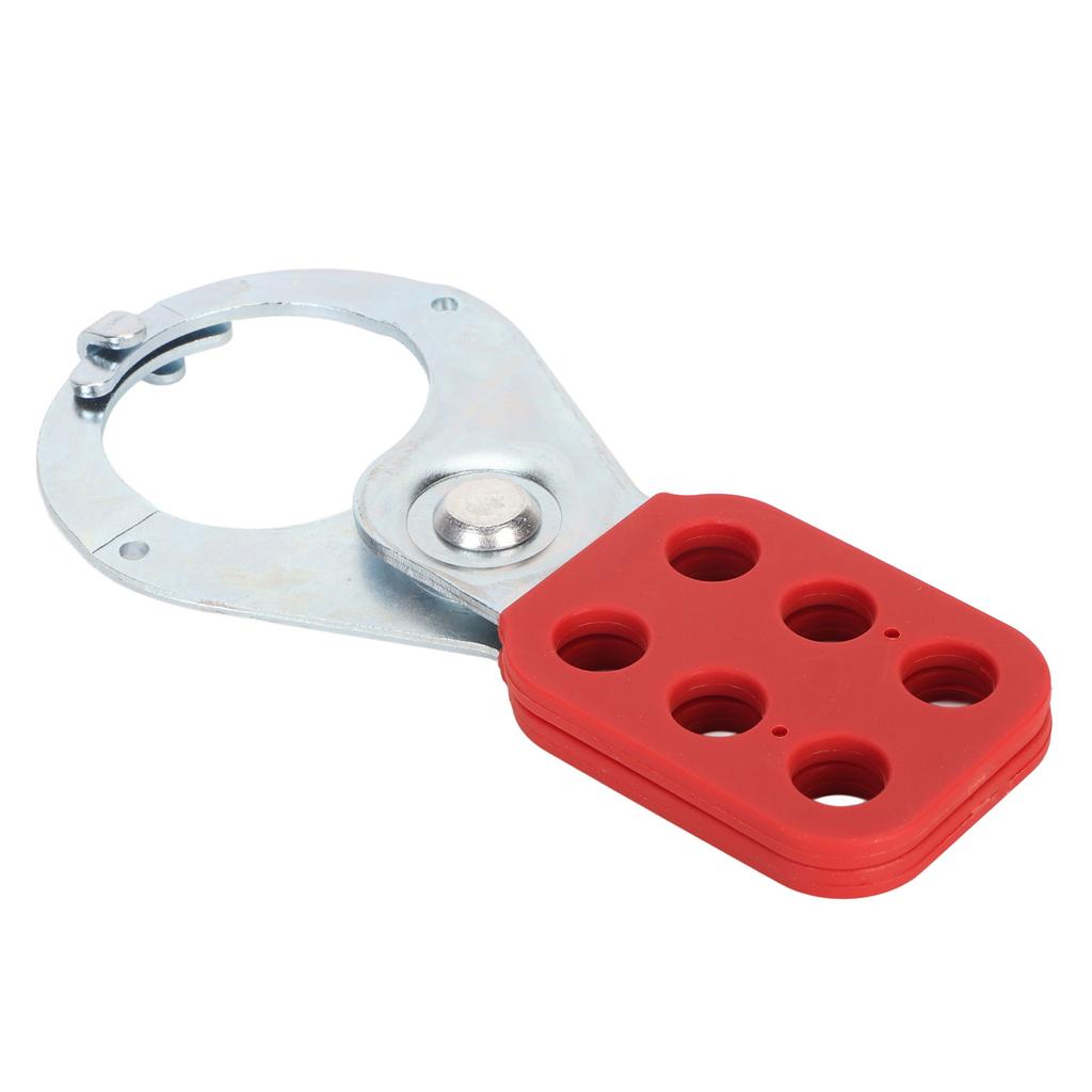 Lock Out Hasp 6 Holes Steel Industrial Security Lock Lockout Padlock Tag Out Hasp Red Silver