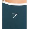 Gymshark Piping Long Sleeve Crop Top Deep Petrol Blue Smoke Blue Soft White B4c3t Udxp