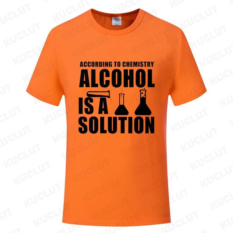 Funny Chemistry Nerd Science Alcohol Solution Male T-Shirt Tees for Men Casual T Shirts Fashion Summer Tshirts Top Teacher Gifts