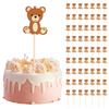 Practical-Cute Bear Food Picks Cake Dessert Toothpicks Fruit Forks Wedding Birthday Party Baby Shower Decoration Supplies 100Pie