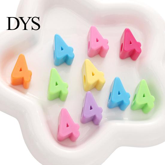 Large Hole Beads 5Pcs DIY Acrylic Bubble Number Beads, 0-9 Chunky Kit Colorful Spacer for Crafting Projects