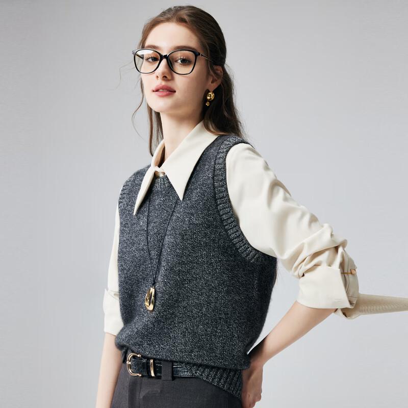 Paro Women's Thickened Round Neck Cashmere Knit Vest