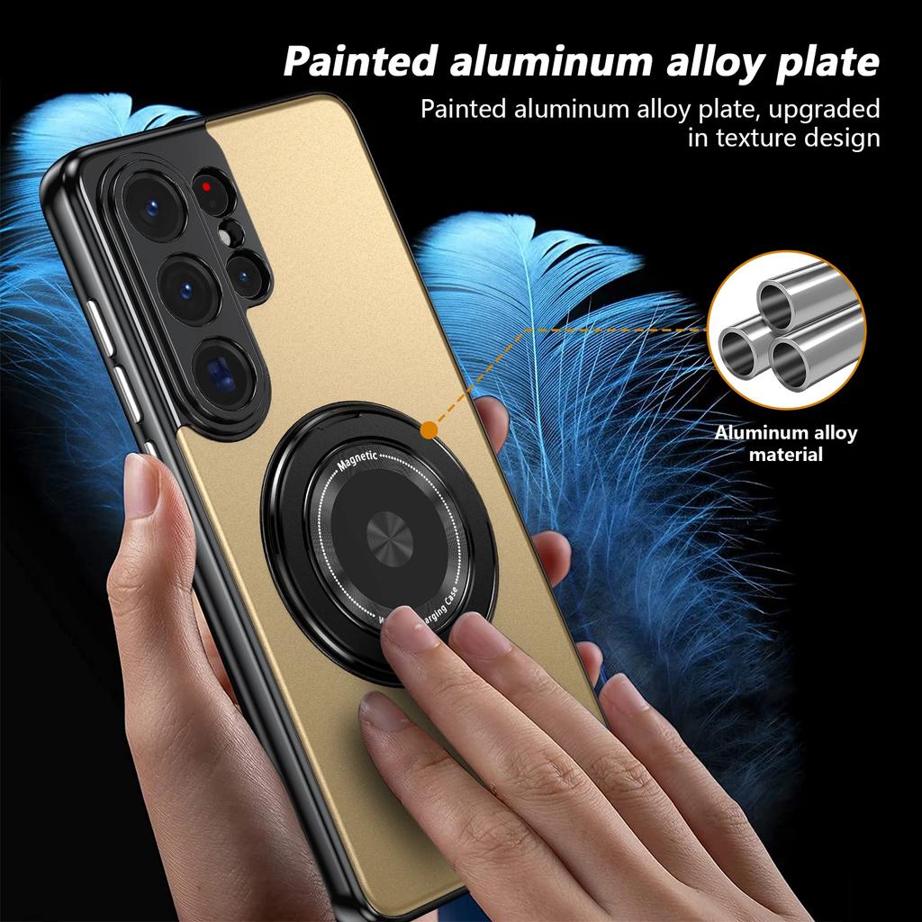 Luxury Metallic 360 Rotating Stand Case For Samsung Galaxy S26 Ultra S26+ Plus 5G Magnetic Cover With Camera Lens Protection