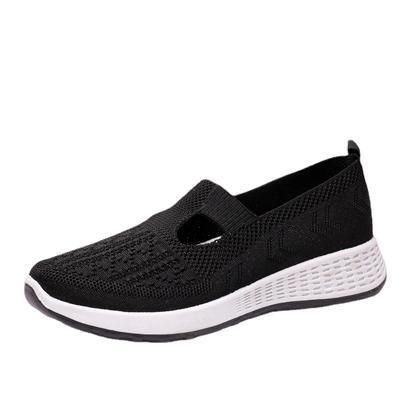 New Women's Knitted Mesh Breathable Mother's Shoes Non-slip Soft Bottom Slip-on Lightweight Women's Shoes Casual Shoes