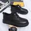 Sapatos de Couro para Homens Negócios Plataforma Homem Casual Brogue Sapato Preto Vestido Sola Grossa Tendência 2025 Luxo Venda Legítimo Verão