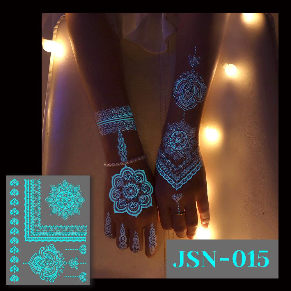 Adesivi Tatuaggio Ricaron 2024 Henné Luminoso & Farfalla Bianca per Viso & Braccio