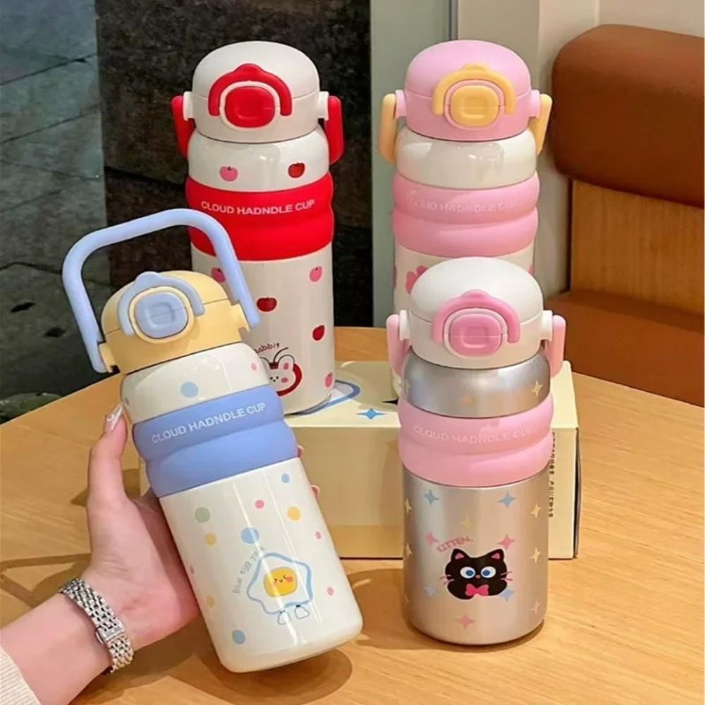 Portable Handheld Thermos Cup Leak-Proof Vacuum Flask Unique Thermos Water Bottle  For Women