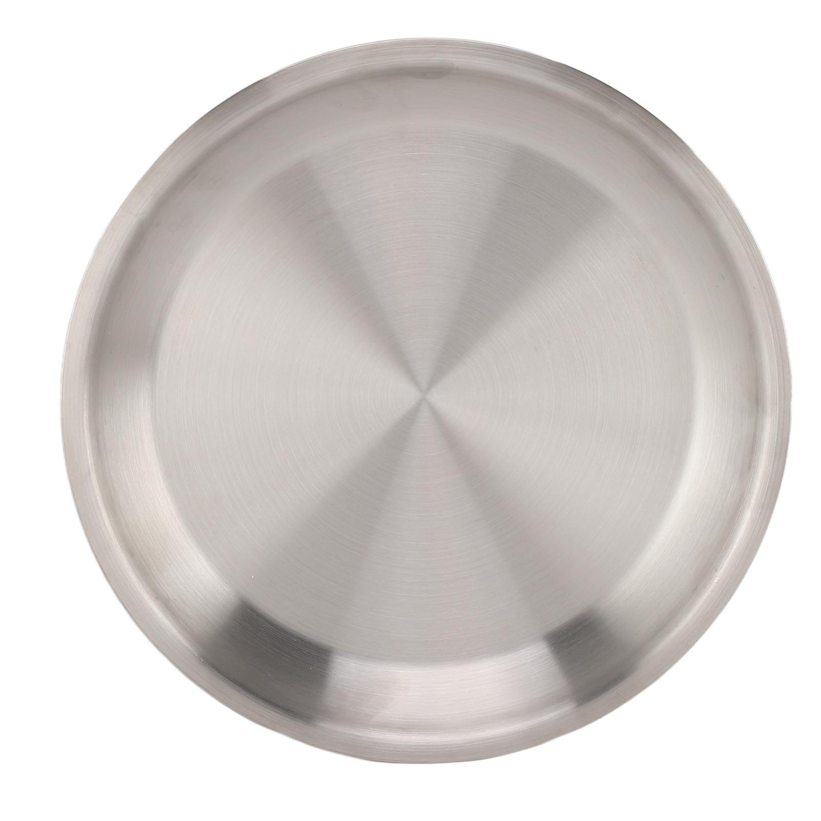 

Поднос для сервировки Нержавеющая сталь 304 Многофункциональная легко чистящаяся обеденная тарелка с длительным сроком службы для ежедневного использования L