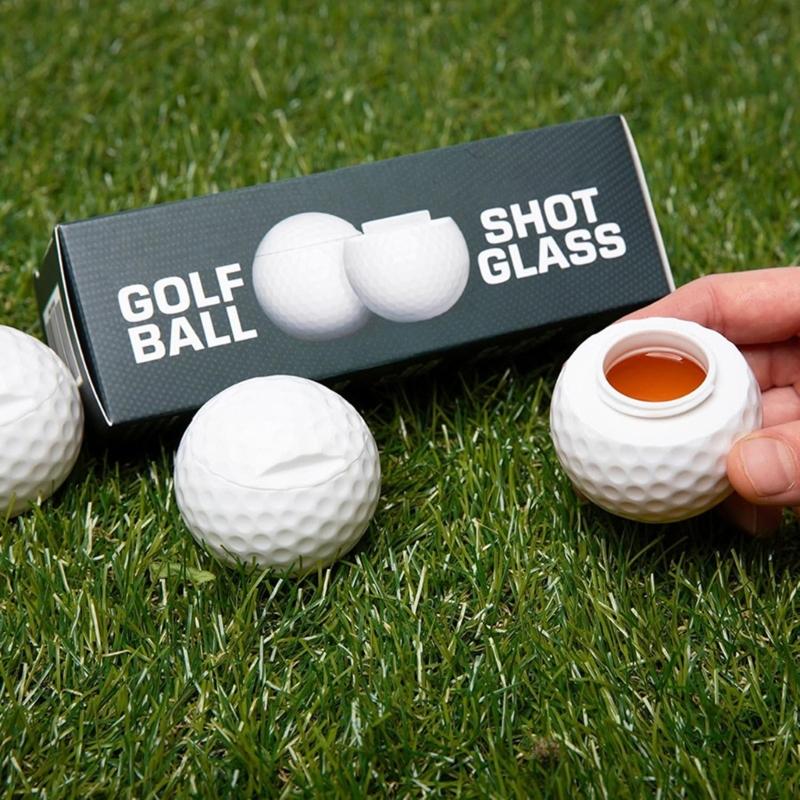 1/3Pcs Golf Balls Shape Shot Glass With Lid Reusable Wine Cup Plastic Golf Shot Glasses Gift For Golf Enthusiasts