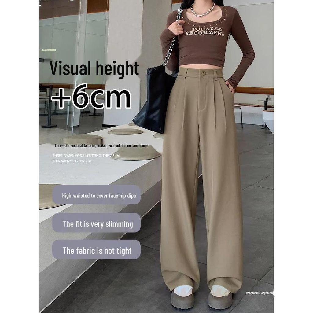 Women's High-Waist Casual Straight-Leg Suit Pants - Versatile Spring/Autumn Style