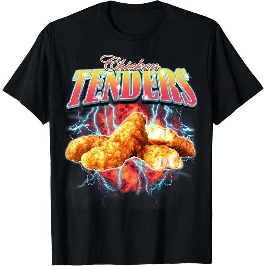 Bootleg Rap Funny Chicken Tenders Vintage 90s Heavy Metal T-Shirt S