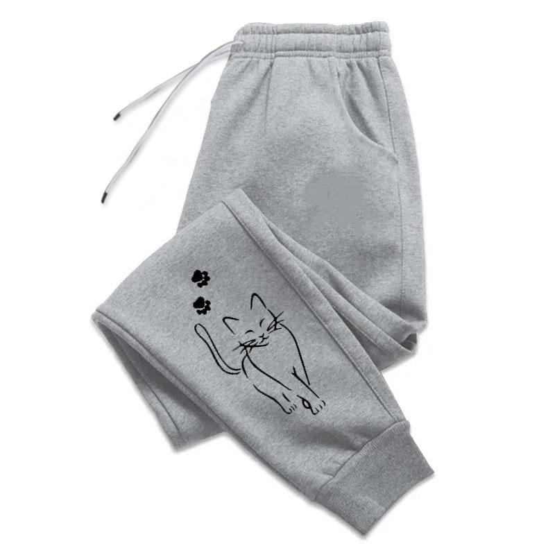 Cute Animal Cat Print Pattern Sweatpants Everyday Women's Pants Comfortable and Casual Soft Jogging Fitness Trousers Long Pants