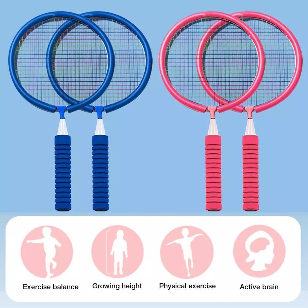 Badminton Rackets Set Portable Badminton Rackets with 2 Shuttlecocks and Carrying Bag for Children