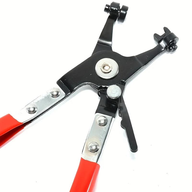 1pcsCar Tube Clamp Long Automotive Hose Clamp Pliers Straight Throat Tube Bundle Clamp Removal Tool Straight Smooth Handle Plier