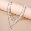 Elegant Multilayer Pearls Beaded Choker Necklace for Women Butterfly Pendant Necklace Girls Party Jewelry Gifts