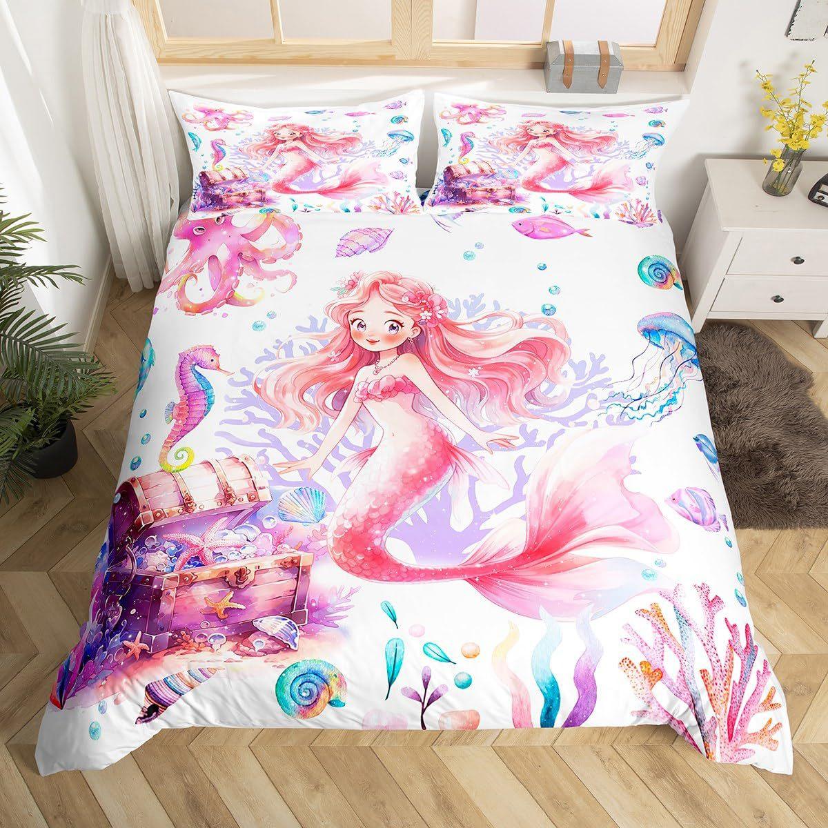 

Pink Castle Three-Piece Quilt Cover 3D Digital Printing Bedding Set Bed Cover EU single 135*200