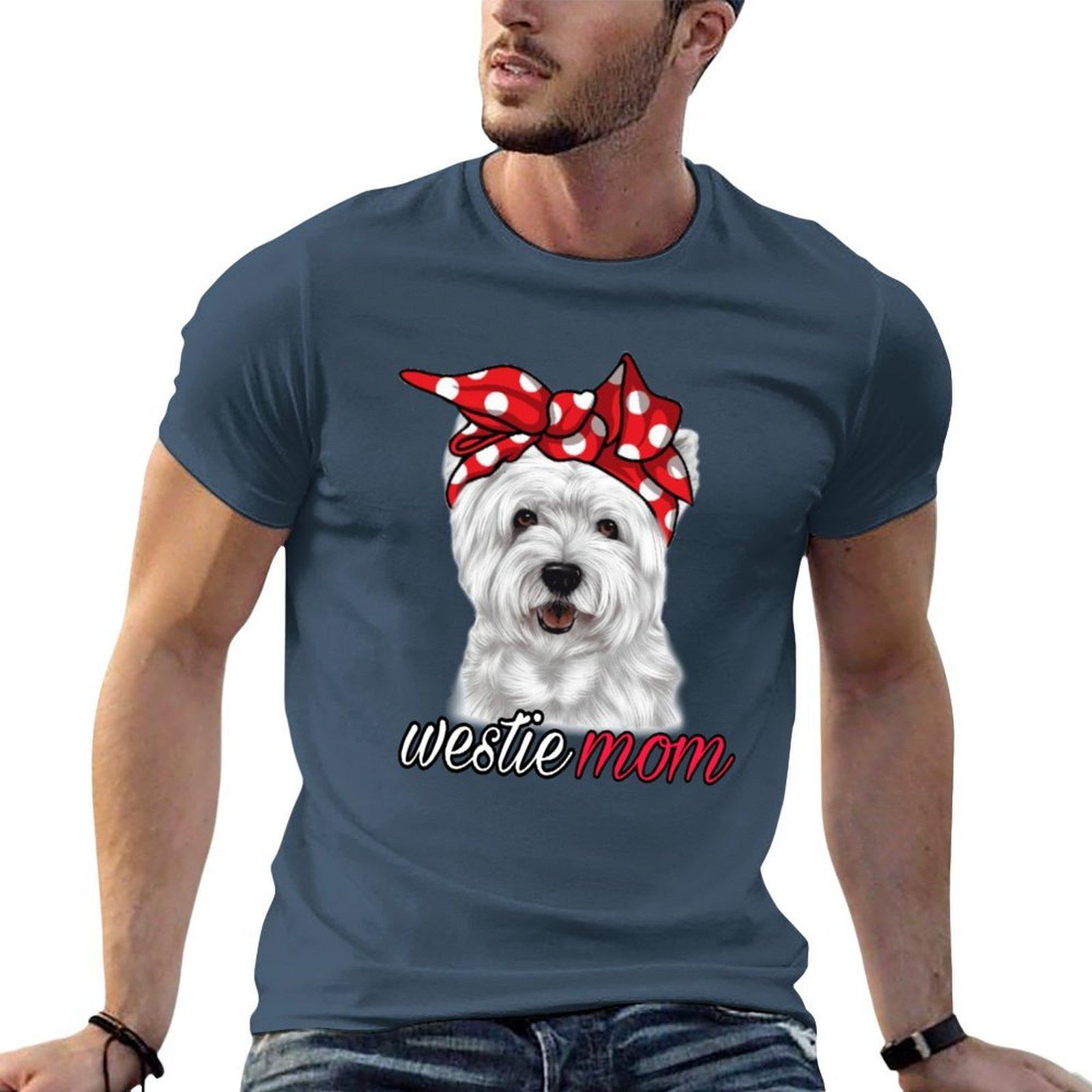 Westie Mom Tshirt Water Resistant Casual Tshirt S