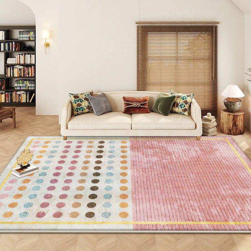 Modern Geometric Abstract Living Room Carpet Foldable Washable Bedroom Bedside Soft Rug Decoration Home Large Area Mats Non-slip