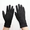 Suede Knitted Gloves Women's Touch Screen Thin Elastic Man-Made Material Black Spring and Autumn Warm Hand Finger Gloves
