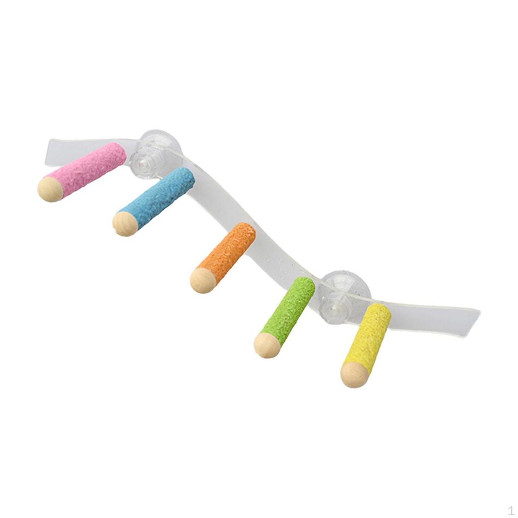 Stojan s bidýlky pro ptáky - Přírodní dřevěná lezecká hračka pro papoušky a malé ptáky