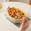 Large Capacity Fruit Serving Plate Hami Melon Shape Snack Plate with Fork  Fruit Insert