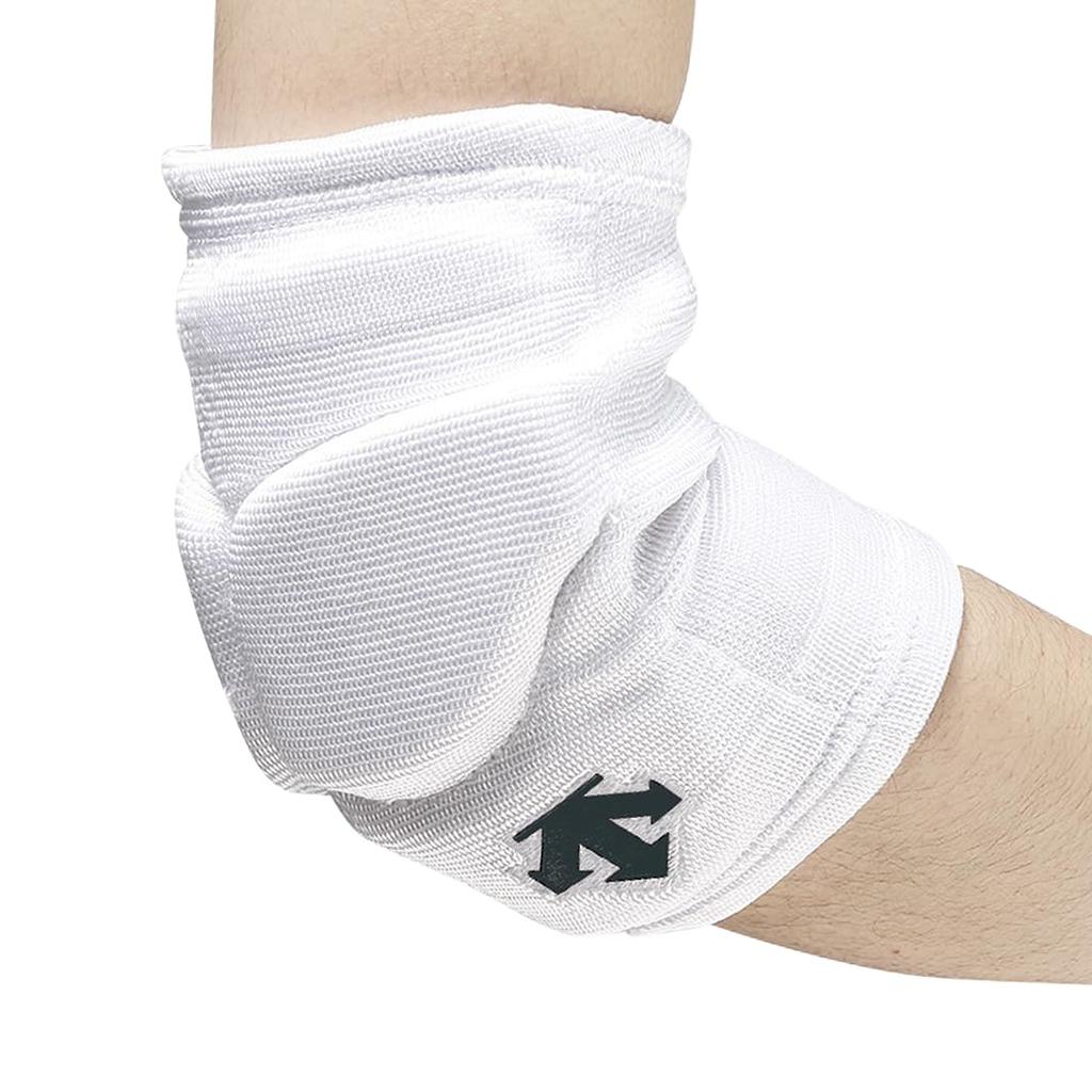 DESCENTE Volleyball Elbow Single Elbow Split Right Pad, Support, Patented, Mobility-Friendly, Pad, Unisex, Elbow/WHT (DVB-8610RB)
