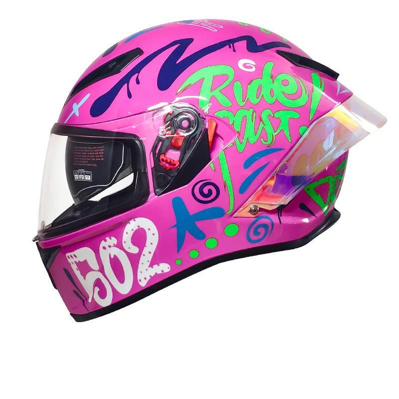 Full Face Motorcycle Helmet With 3C Certification ABS Material Customizable Decal Design Women Riders Cycling Protective Gear Medium