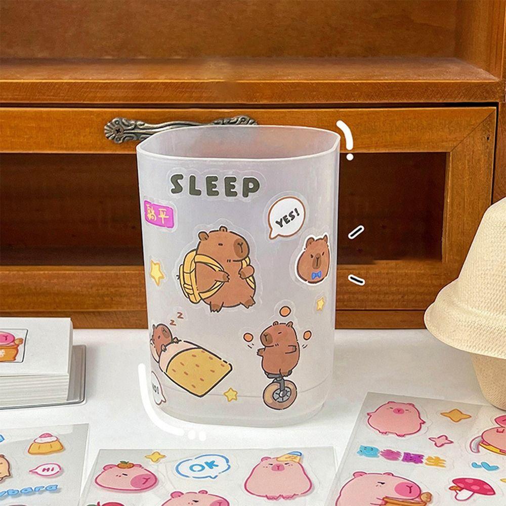 20 Pcs/Bag Funny Pink Capybara Stickers Kawaii Decorative Decals DIY Toy Notebook Sticker  Children