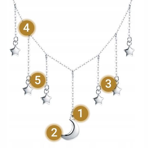 Chain Pr 925 Hanging Stars Moon Pendant Cosmos