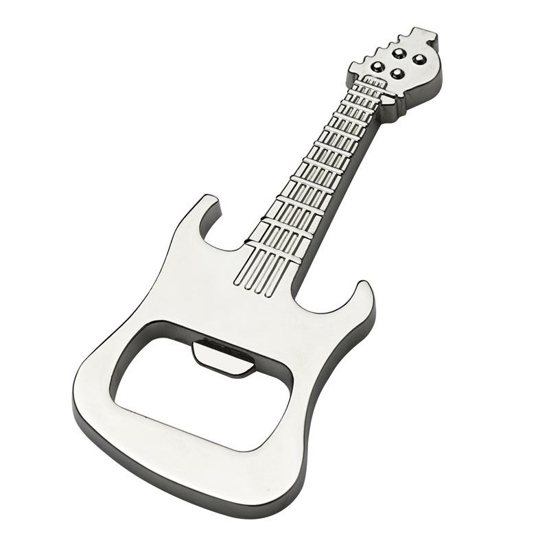 Zinklegierung Gitarre Bierflaschenöffner mit Schlüsselanhänger Personalisiertes Logo für Werbegeschenk