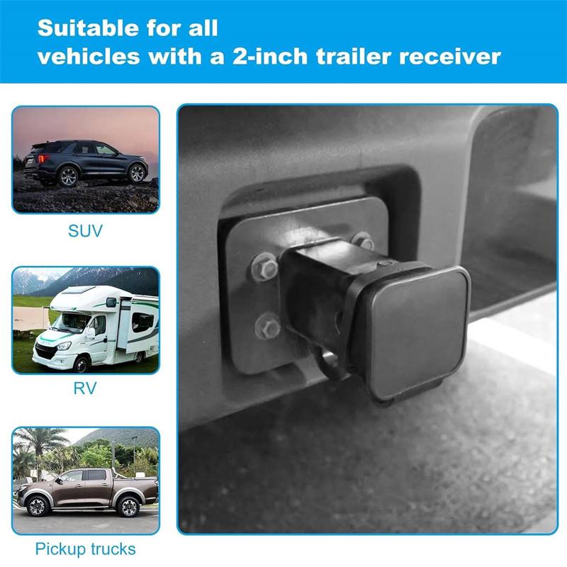 Trailer Hitch Cover 2-Inch Waterproof Towing Hitch Covers Uni-versal Plug Tube Cap Protector Automobile Exterior Car Accessories