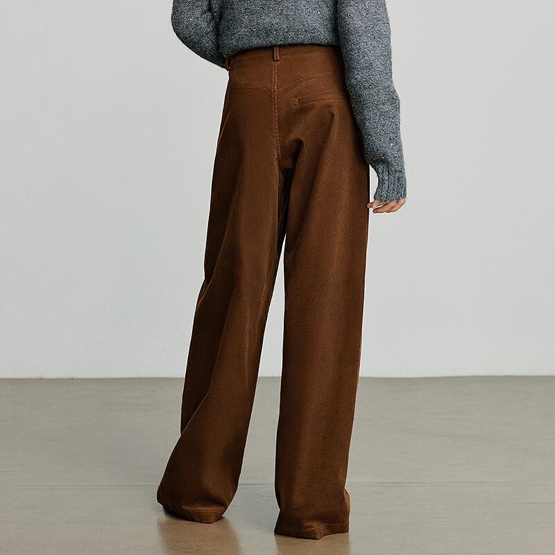 Chuyu Women's Autumn Corduroy Split Wide-Leg Banana Pants