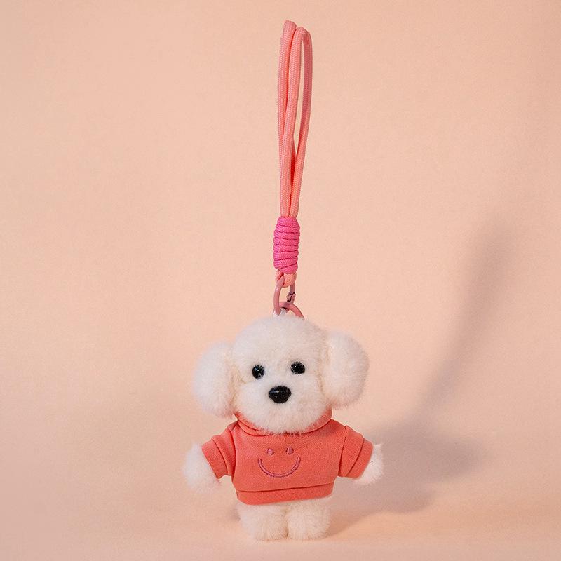 Adorable Plush Puppy Hoodie Keychain - Charming Bag Accessory & Gift for Friends