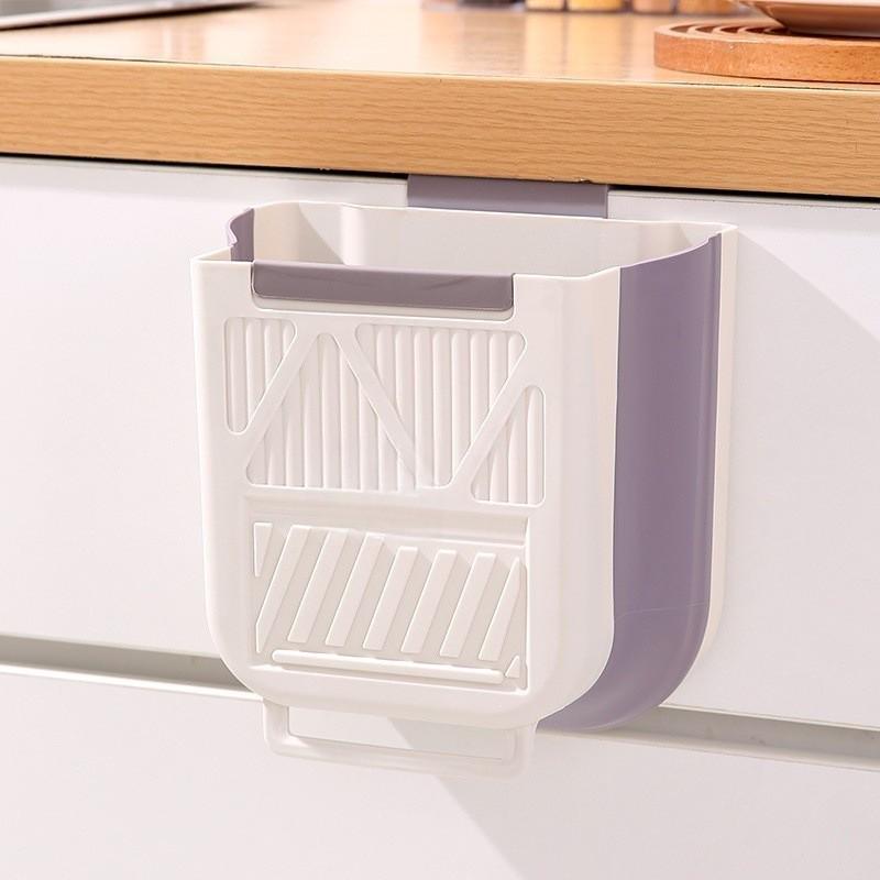 Punch-Free Wall-Mounted Trash Can: Foldable Kitchen, Bathroom, and Cabinet Door Storage