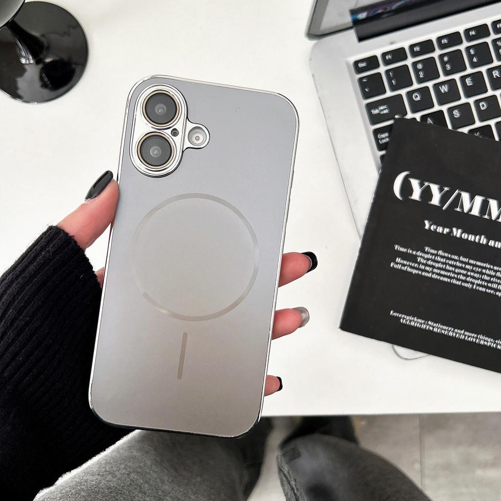 Dünne Kreis Magnetische Saug Beschichtete Handyhülle für Apple 14promax Schutzhülle für IPhone 15plus Hülle 14 Folie