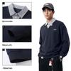 Warrior Men's Casual Faux-Layer Knitted Pullover Sweatshirt