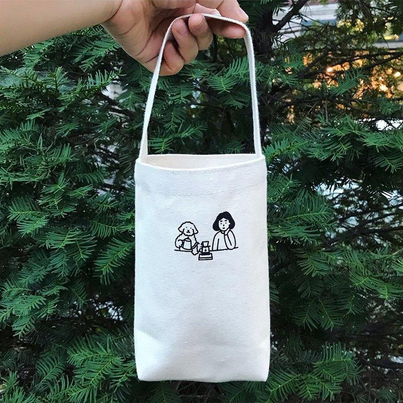 Portable Tote Bag Water Cup Bottle Holder Coffee Milk Tea Canvas Bag Eco Mini Storage Small Umbrella Handbag Red Wine Bag
