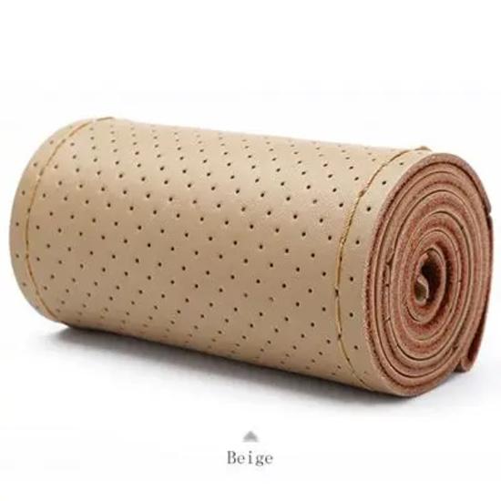 Hand-Stitched 38CM Car Universal Leather Steering Wheel Covers soft Leather braid on the steering wheel of With Needle