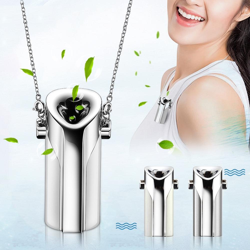 White/Sliver Portable Air Purifier USB Wearable Necklace Negative Ionizer Anion Personal Air Purifier Cleaner Air Freshener