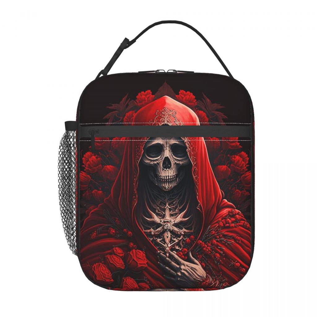 Santa Muerte Saint Death Goth Mexican Muertos Skull Insulated Lunch Bag for Women Kids Food Boxes Thermal Lunch Box Tote