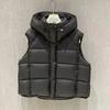 Gilet doudoune épais à capuche mode européenne pour femme automne et hiver veste gilet bouffant ample