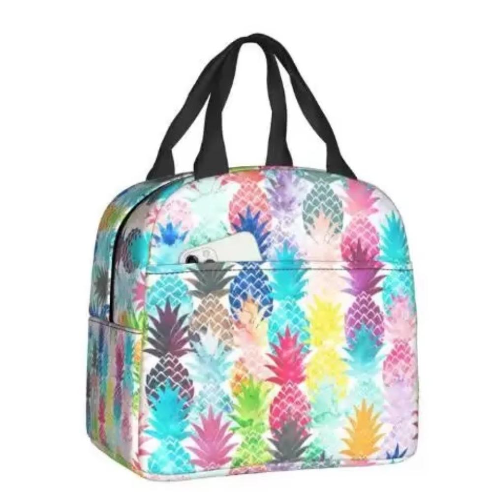 

Ланч-бокс с тропическим ананасом, синий изолированный ланч-бокс, многоразовый водонепроницаемый портативный ланч-бокс для мужчин, женщин и девочек 22x20x13CM серый