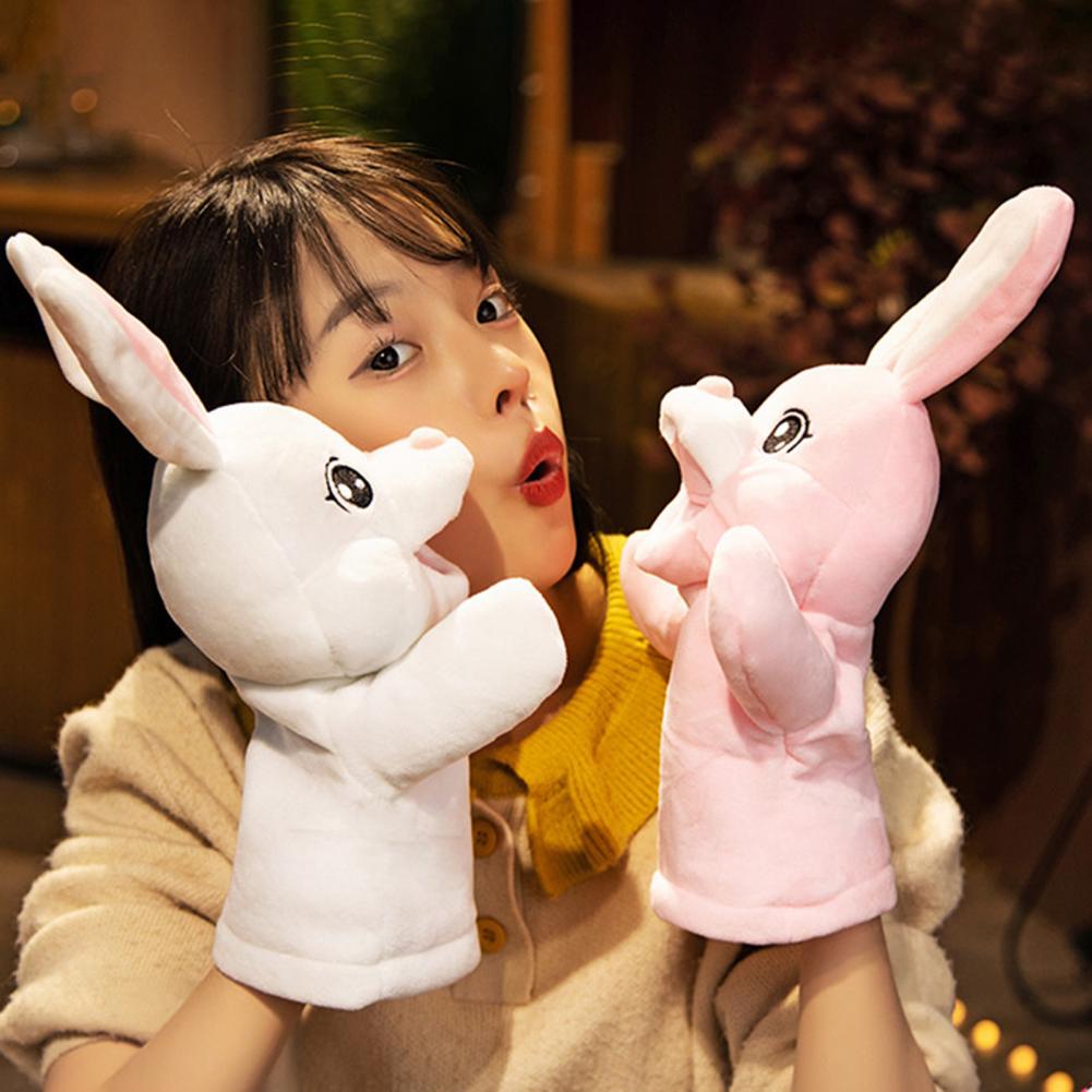 Animal Hand Puppet Rabbit Hand Puppet Telling Story Doll Toy Rabbit Glove Puppets Learning Aid Toys Kids Gifts