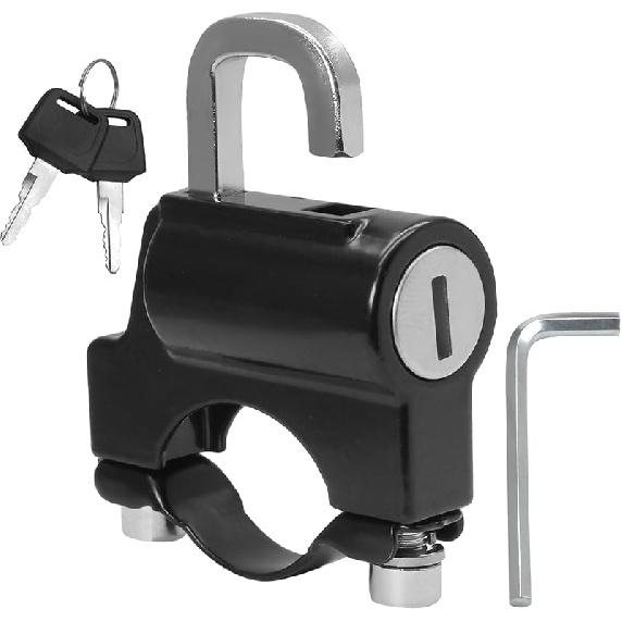 Motorcycle Helmet Lock - Motorbike Helmet Lock Motorbike Accessories, Helmet Lock for Motorbikes Electric Motorbike, Fits 20-26mm Handlebar Tubing, 1