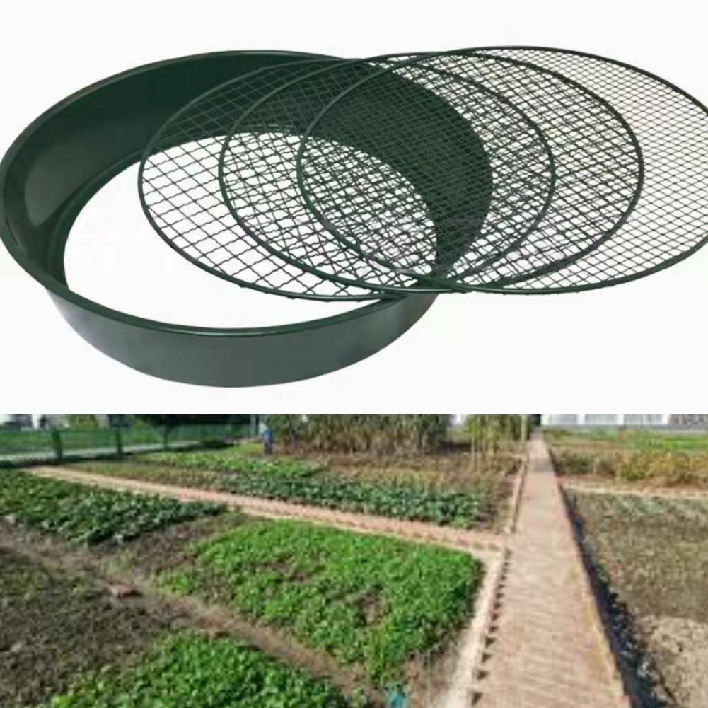 1aet Iron Sieve Garden Tools 3/6/9/12mm Replaceable Screen Sediment Screen Three Aperture Metal Screen Agricultural Tools Kits