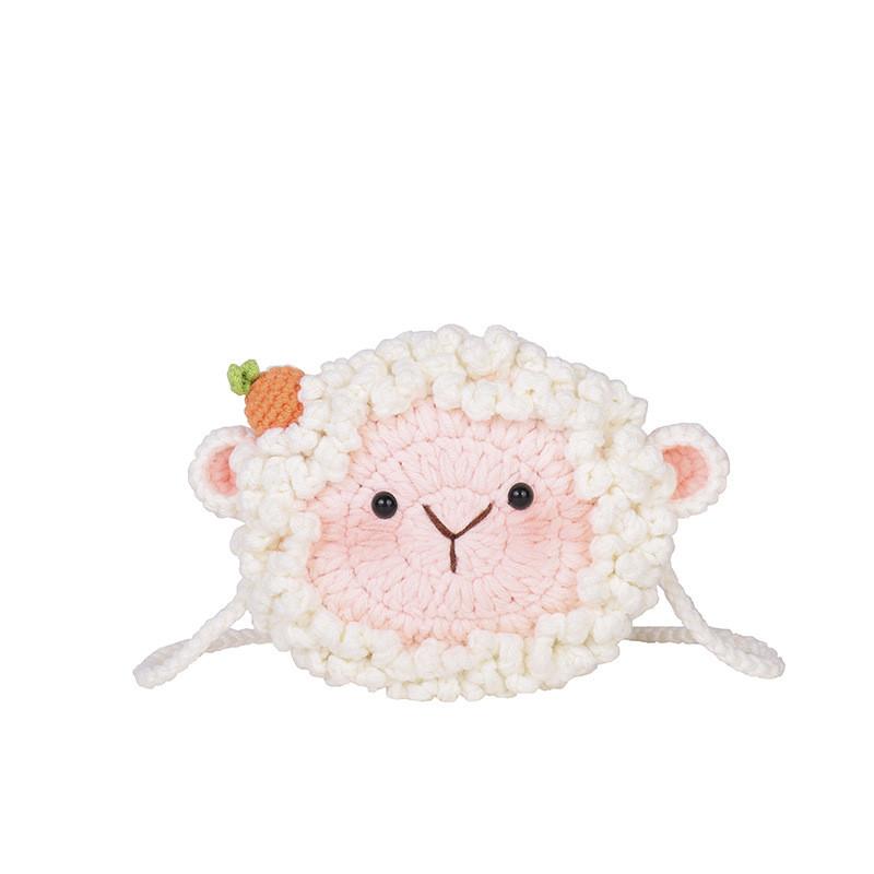 Cartoon Sheep Cute Woven Crossbody Bag For Childrens And Girls Daily Wear