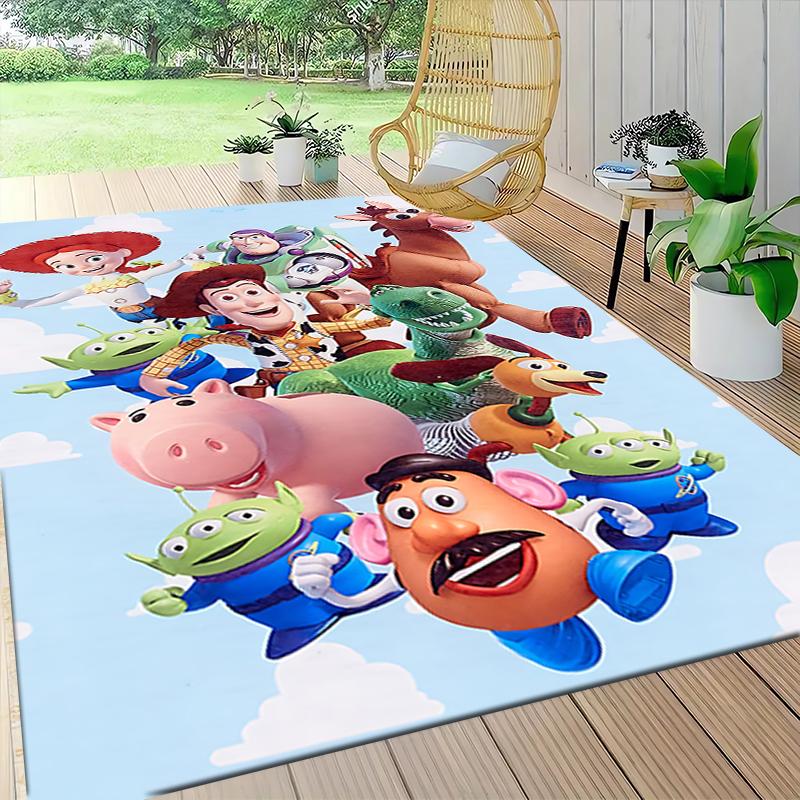 Toy Story Characters Carpet Rug Soft Washable Antislip Home Living Room Sofa Mats Personalized Christmas Rug